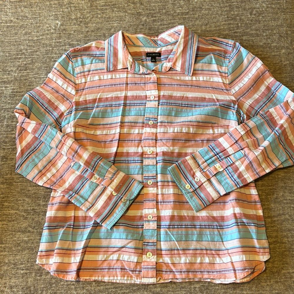 Talbots- Striped button up